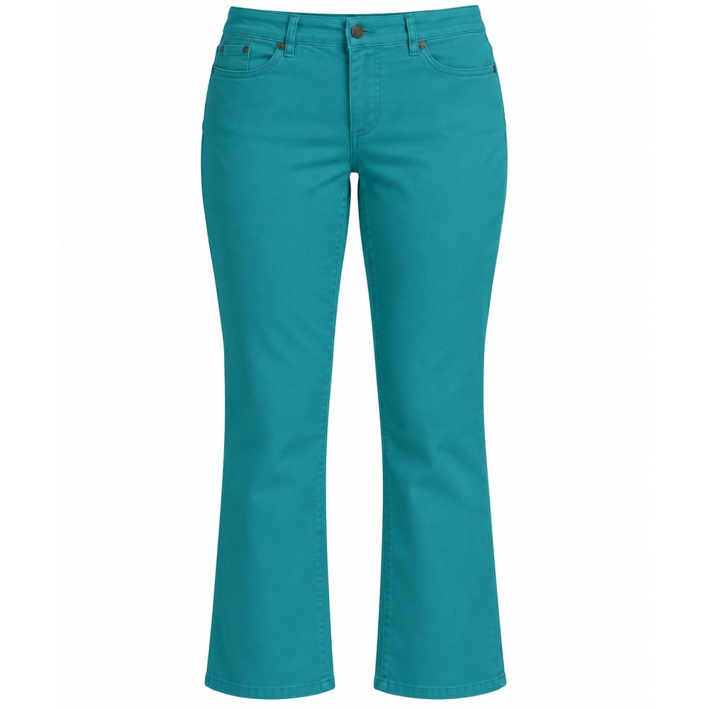 Signature Crop Flare Women's Size 10/30 Green Stretch Pants Jeans